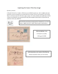 Ceylon Pillar Box Usage
