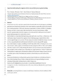 Experimentally Testing the Response of Feral Cats and Their Prey to Poison Baiting 2 3 Tim S