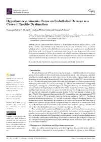Hyperhomocysteinemia: Focus on Endothelial Damage As a Cause of Erectile Dysfunction