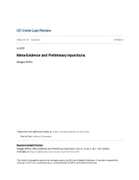 Meta-Evidence and Preliminary Injunctions