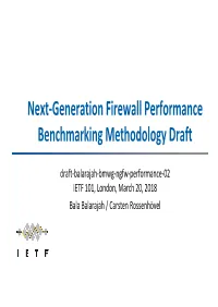 Next‐Generation Firewall Performance Benchmarking Methodology Draft