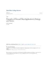 Principles of War and Their Application to Strategy and Tactics G