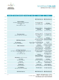Schedule on Air Minnesota Public Radio