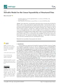 Solvable Model for the Linear Separability of Structured Data