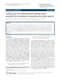 Solving an One-Dimensional Cutting Stock Problem by Simulated