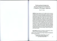 Understanding Immigration and Psychological Development