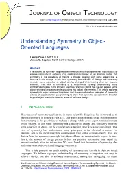 Understanding Symmetry in Object- Oriented Languages