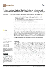 A Computational Study of the Shear Behavior of Reinforced Concrete Beams Affected from Alkali–Silica Reactivity Damage