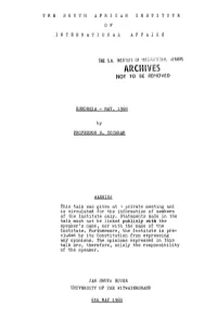 Archives Not to Be Removed