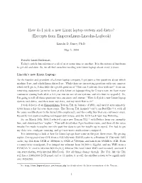 How Do I Pick a New Linux Laptop System and Distro? (Excerpts from Emperorlinux-Lincolns-Logbook)