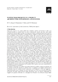 Mapping Requirements to a Product Architecture Supported by a Plm System