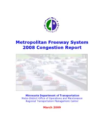 Metropolitan Freeway System 2008 Congestion Report