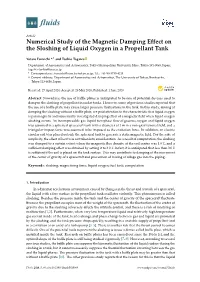 Numerical Study of the Magnetic Damping Effect on the Sloshing of Liquid Oxygen in a Propellant Tank
