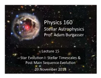 Physics 160 Stellar Astrophysics Prof