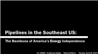 Pipelines in the Southeast US
