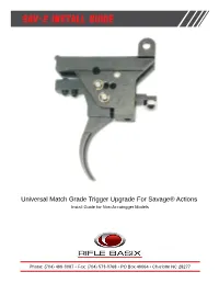 Rifle Basix SAV-2 Trigger Installation Guide (Non-Accutrigger)