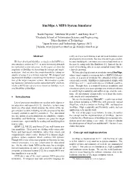 Simmips a MIPS System Simulator