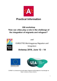 UIA Workshop on Migrants and Refugees Practical Information