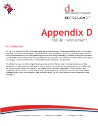Appendix D Public Involvement