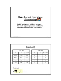 Basic Logical Operations (Fascinating)