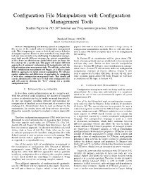 Configuration File Manipulation with Configuration Management Tools