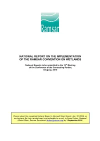 National Report on the Implementation of the Ramsar Convention on Wetlands