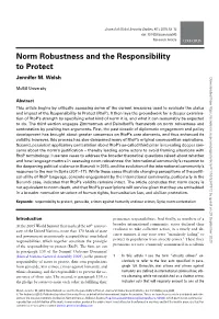 Norm Robustness and the Responsibility to Protect