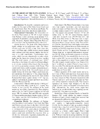 On the Origin of the Pluto System