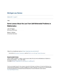 Self-Referential Problems in Mathematics