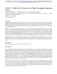 A Modern Perl Framework for High Throughput Sequencing