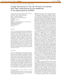 Crystal Structures of Two Sm Protein Complexes and Their Implications for the Assembly of the Spliceosomal Snrnps