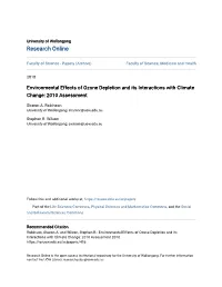 Environmental Effects of Ozone Depletion and Its Interactions with Climate Change: 2010 Assessment