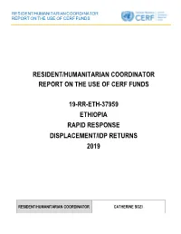 Ethiopia Rapid Response Displacement/Idp Returns 2019