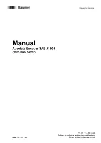 Manual Absolute Encoder SAE J1939 (With Bus Cover)