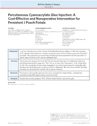 Percutaneous Cyanoacrylate Glue Injection: a Cost-Effective and Nonoperative Intervention for Persistent J Pouch Fistula