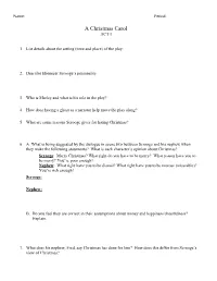 Ryan: Read the Play, a Christmas Carol, up to the End of Scene 2