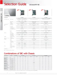 Selection Guide Selection Note: F-Front SBC; R-Rear Transition Module SBC; R-Rear Transition Note: F-Front Combinations of SBC with Chassis 