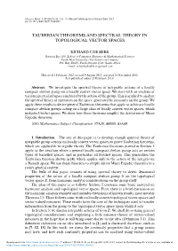 Tauberian Theorems and Spectral Theory in Topological Vector Spaces