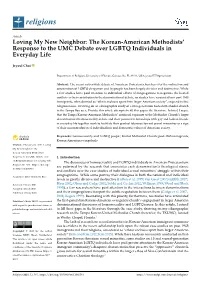 The Korean-American Methodists' Response to the UMC Debate Over