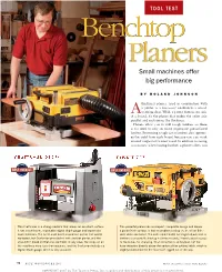 Tool Test: Benchtop Planers