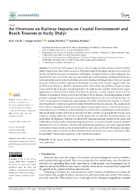 An Overview on Railway Impacts on Coastal Environment and Beach Tourism in Sicily (Italy)
