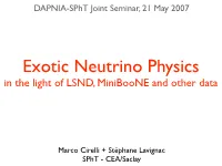 In the Light of LSND, Miniboone and Other Data