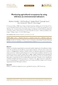 Monitoring Agricultural Ecosystems by Using Wild Bees As Environmental Indicators