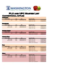 PLU and UPC Master List