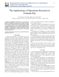 The Applications of Operations Research in Formula One
