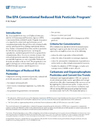 The EPA Conventional Reduced Risk Pesticide Program1 F