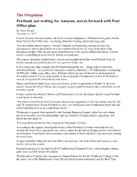 The Oregonian Portland, Not Waiting for Amazon, Moves Forward With