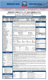 Twins Notes 7-29 Vs. STL.Pdf