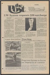 UW System Requests $30 Surcharge