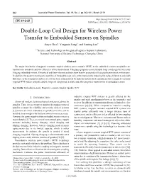 Double-Loop Coil Design for Wireless Power Transfer to Embedded Sensors on Spindles